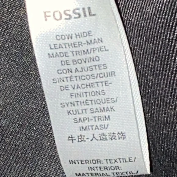 Fossil Kinley Cowhide Black Pebbled Leather Shopper Bag - Picture 16 of 16